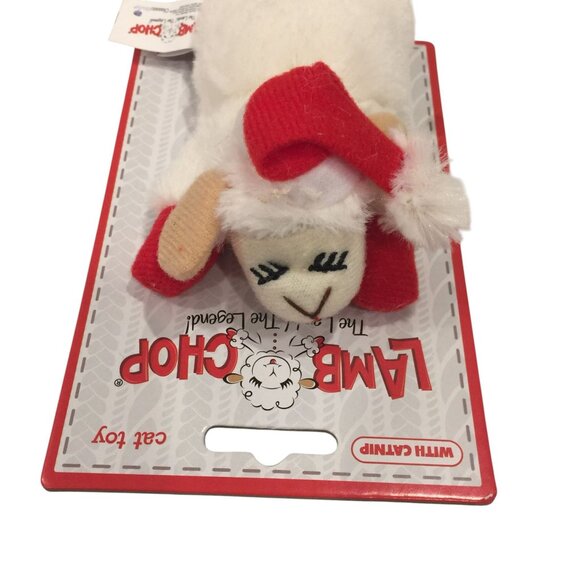 Lamb Chop Holiday Santa Hat Cat Toy with Catnip - Picture 1 of 3